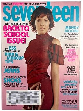 Vintage August 2003 issue of Seventeen Magazine featuring Mandy Moore